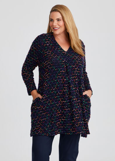 Plus Size Popcorn Longline Tunic