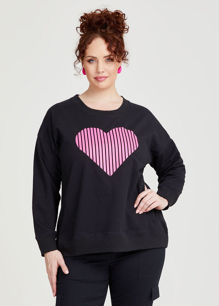 Sweatshirt - ELLIE LOVE forest - Bold heart print main image 0