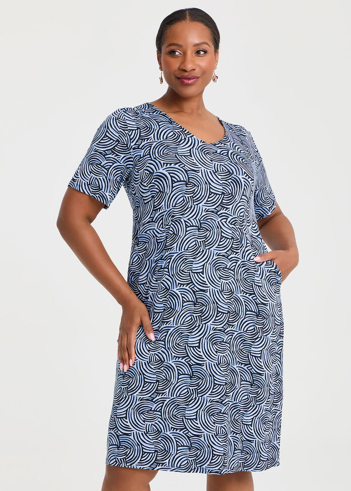 Bamboo Swirl Print Dress, , hi-res