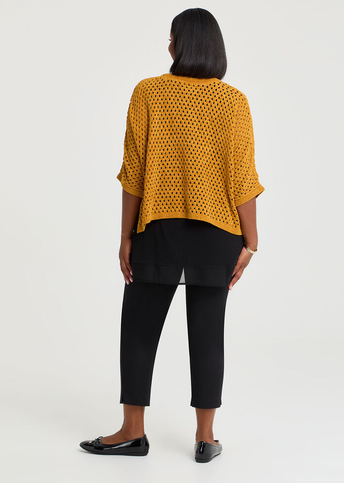 Chenille Pointelle Knit Jumper, , hi-res