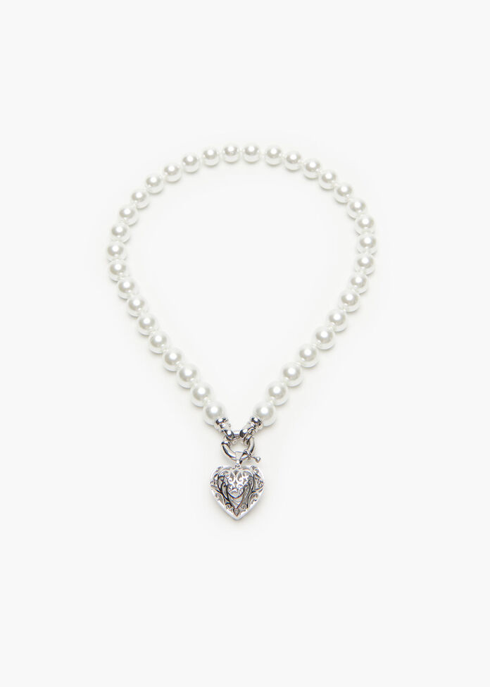 Pearl Heart Necklace, , hi-res