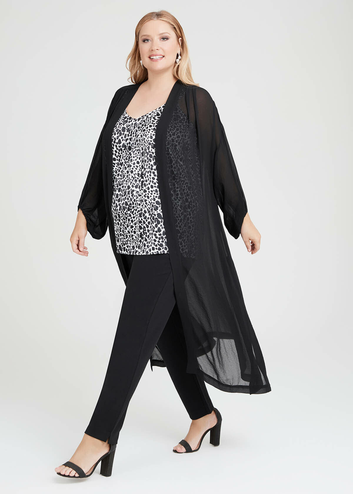 Black chiffon sales jacket plus size