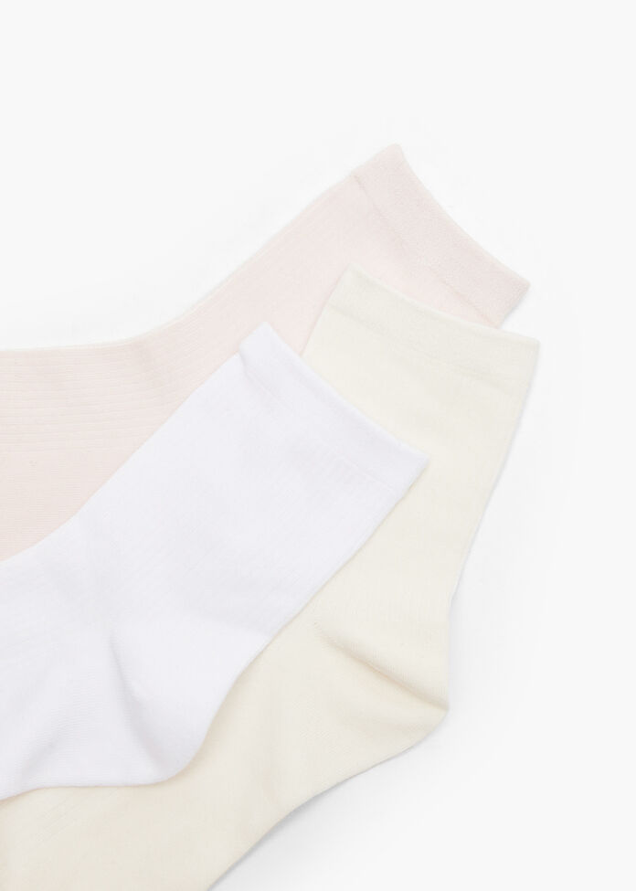 3 Pack Cotton Ribbed Socks, , hi-res