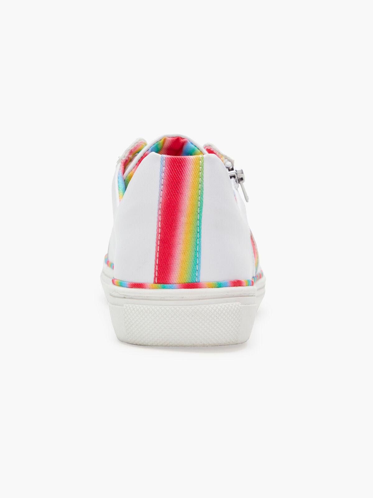 white and rainbow sneakers