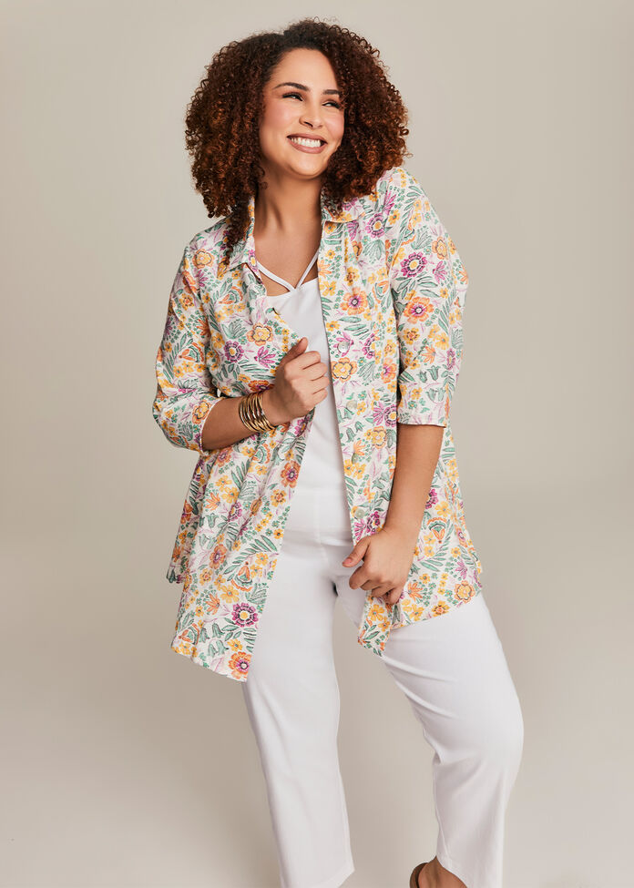 Natural Floral Shirt, , hi-res