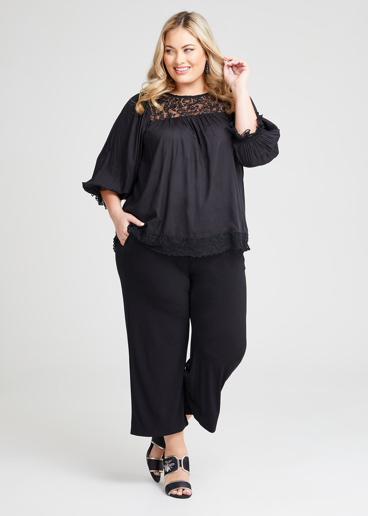 Beaded plus discount size top