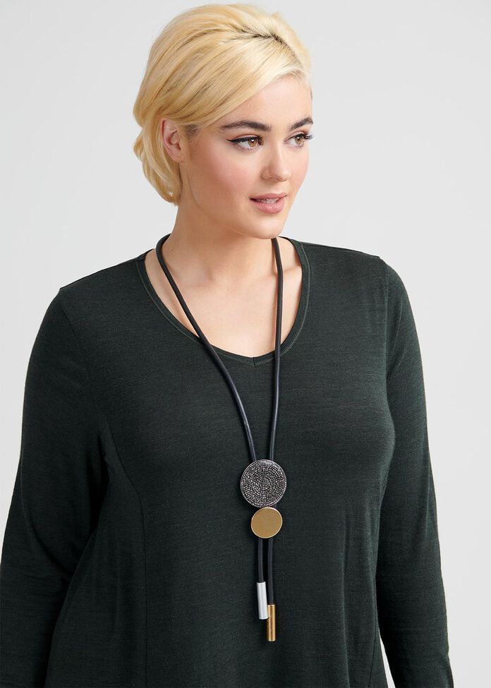 Crystal Disc Necklace, , hi-res
