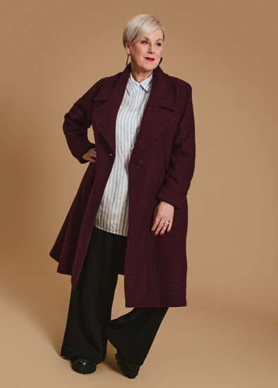 Plus Size Madison Boiled Wool Coat