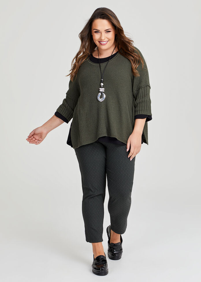 Petite Stretch Geo Kaissy Pant, , hi-res