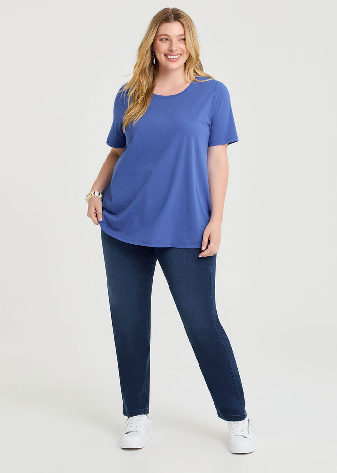 Good Earth Australian Cotton Crew Neck T-shirt, RADIANT BLUE, hi-res