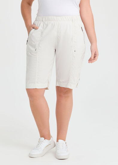 Plus Size Zip Pocket Cargo Short