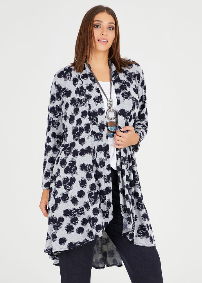 Blue Print Spot Cardi, , hi-res