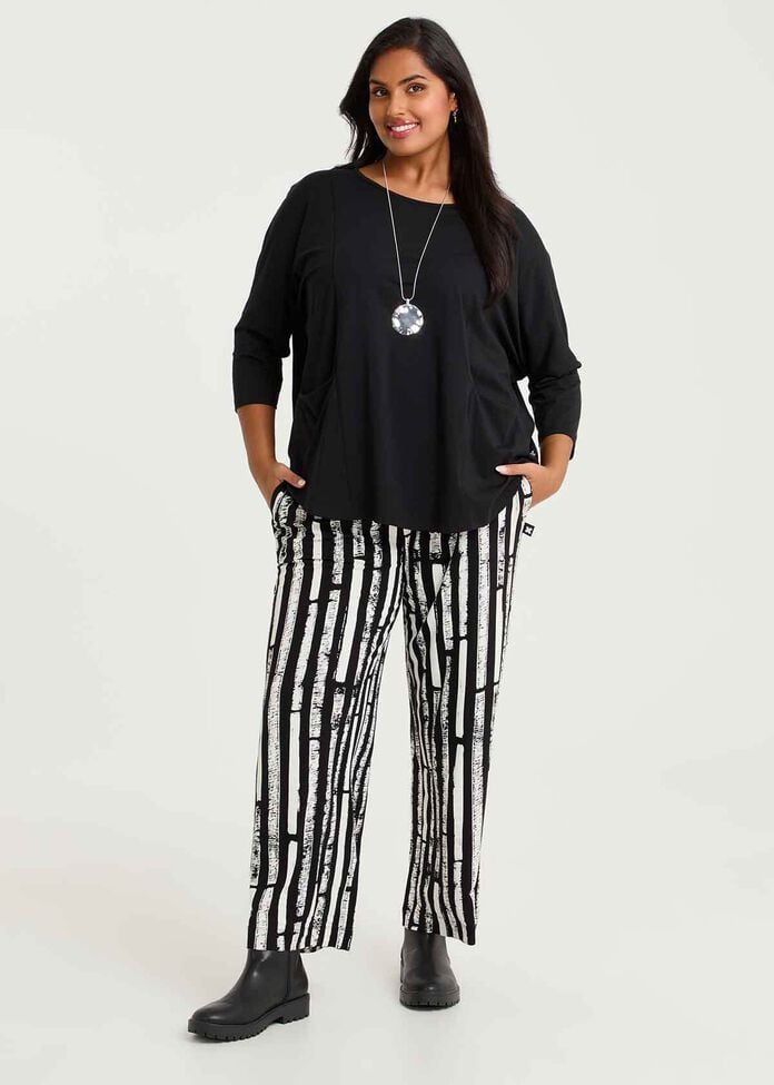 Pima Cotton Traveller 3/4 Slv Top, , hi-res