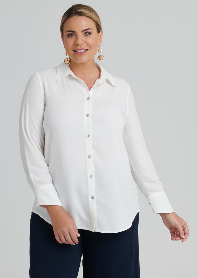Shop Plus Size Diane Long Sleeve Shirt in White | Taking Shape AU