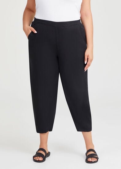 Plus Size Lyocell Lantern Crop Pant