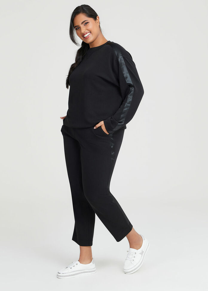 Shop Satin Trim Pant in Black, Sizes 12-30 | Taking Shape AU