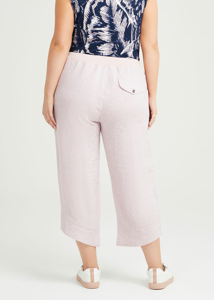 Shop Plus Size Nomad Linen Crop Pant in Pink | Taking Shape AU