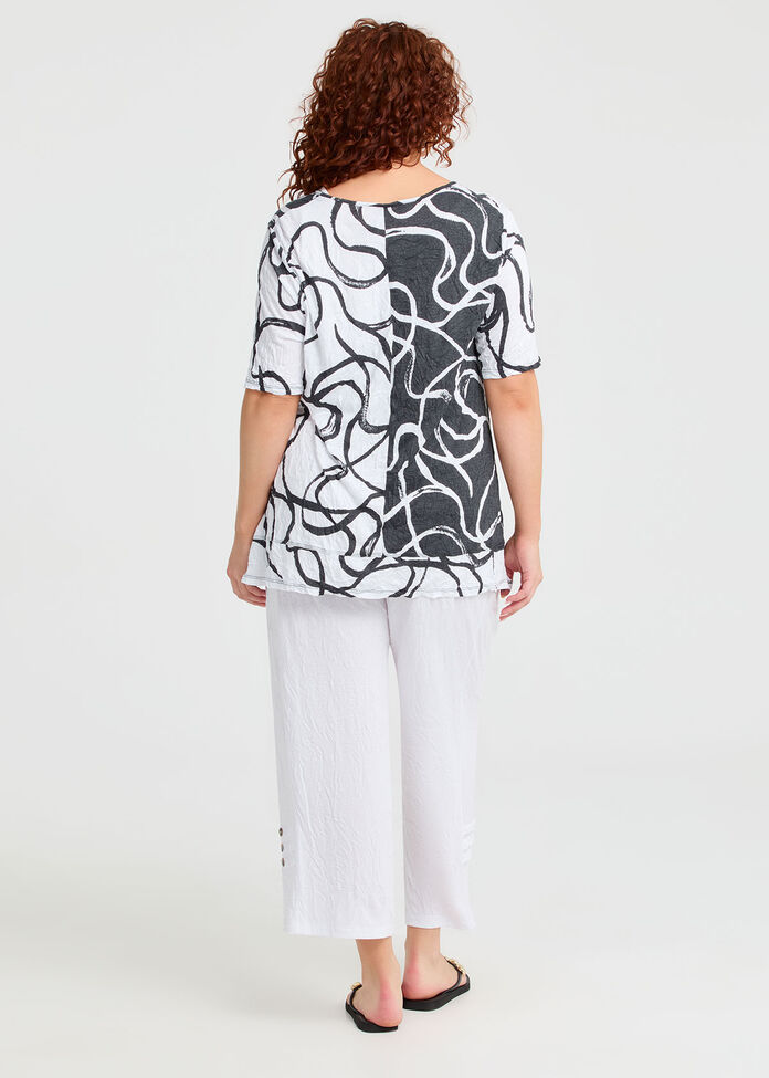 Bamboo Monochrome Top, PRINT, hi-res