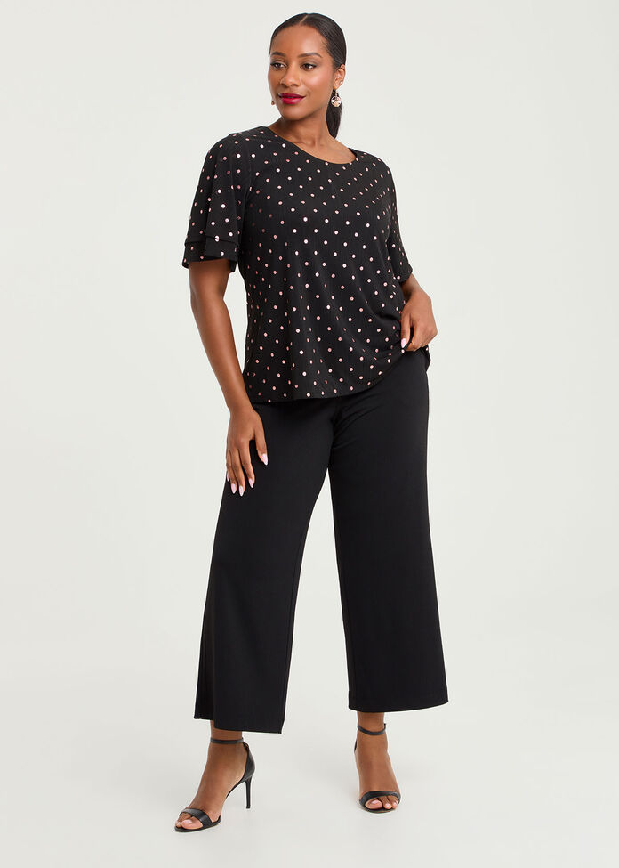 Polka Dot Foil Event Top, , hi-res
