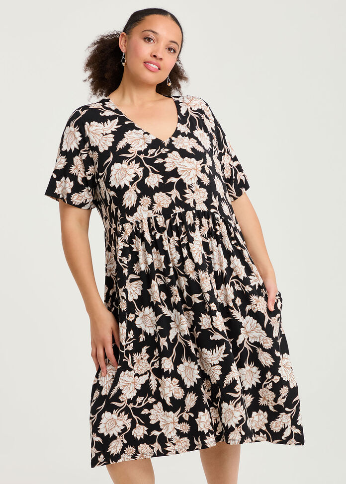 Joy Printed Dress, , hi-res