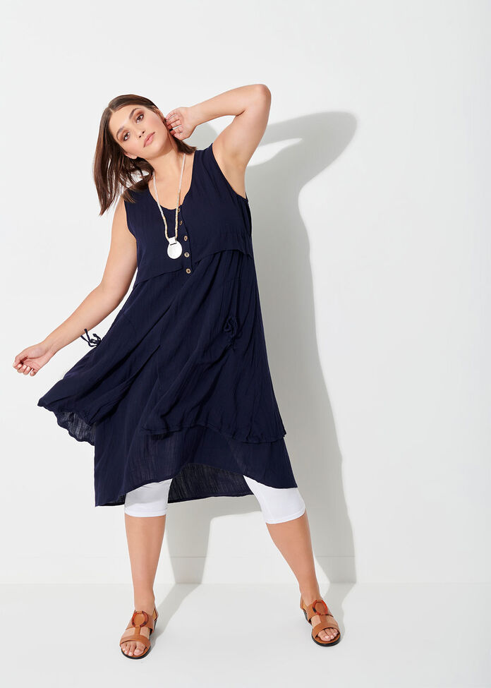 Midnight Layer Viscose Dress, , hi-res