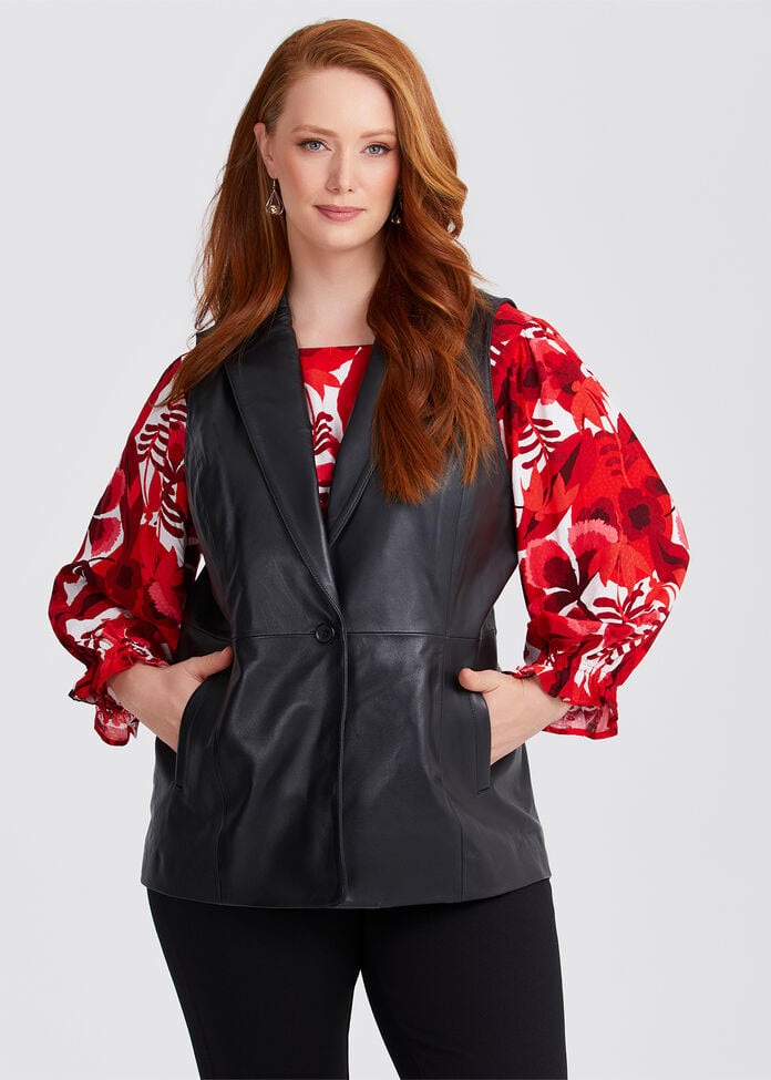 Leather Angelique Vest, , hi-res