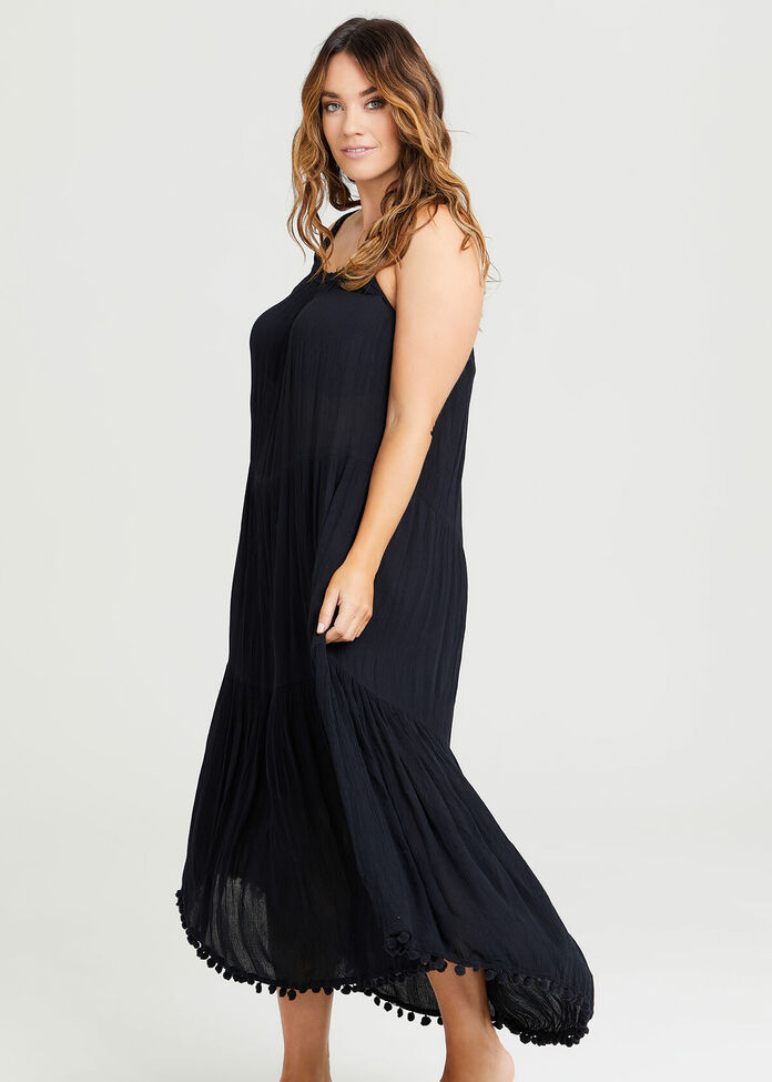 Shop Plus Size Natural Beach Maxi Dress in Black | Taking Shape AU