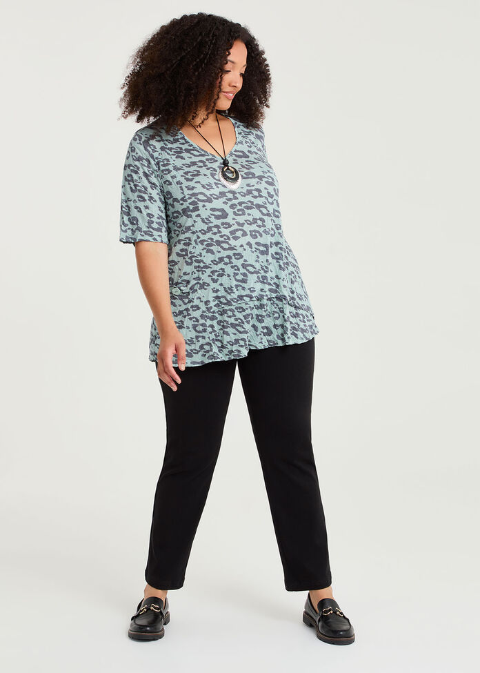 Crushed Animal Print Top, , hi-res