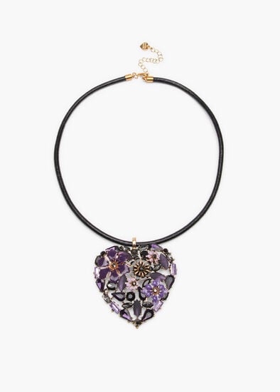 Plus Size Jewel Heart Necklace