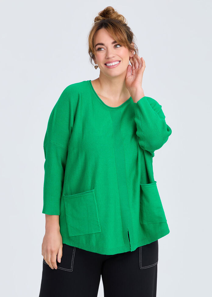 Pocket Batwing Natural Knit Jumper, , hi-res