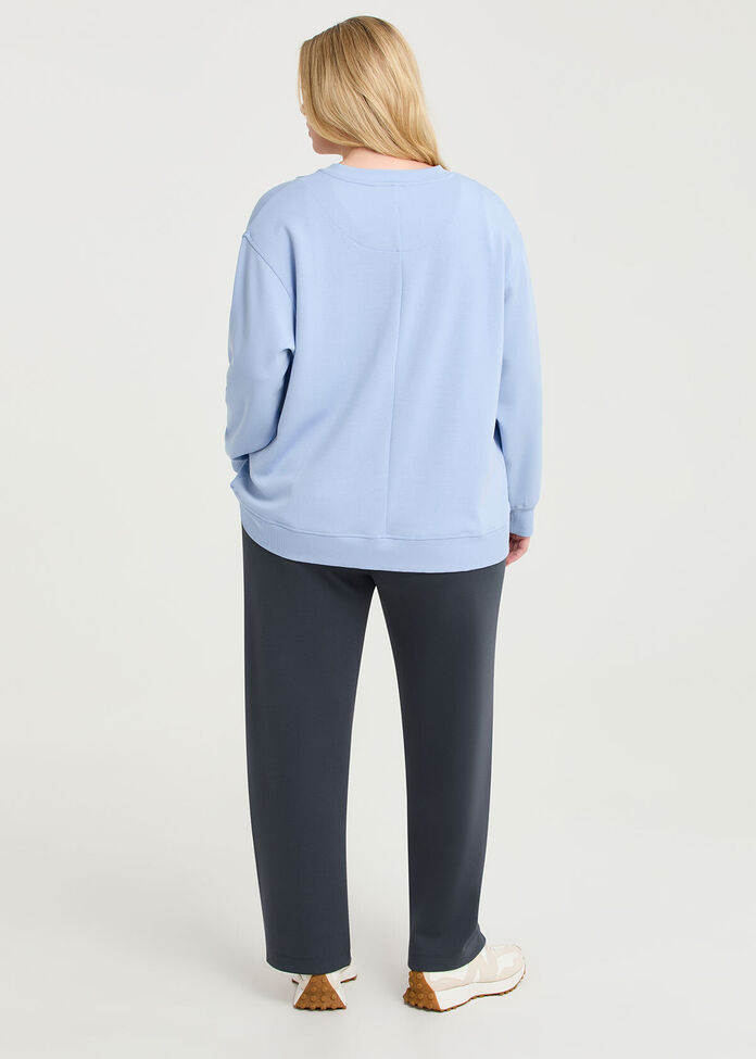 Luxe Touch Rib Detail Sweatshirt, , hi-res