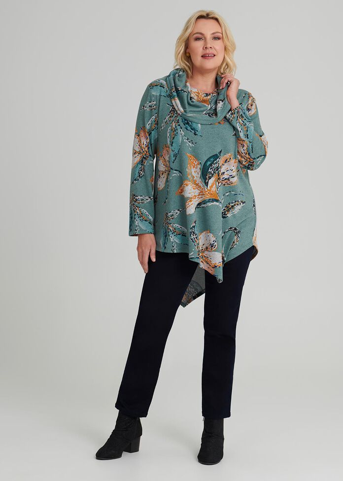 Paris Blossoms Cowl Top, , hi-res