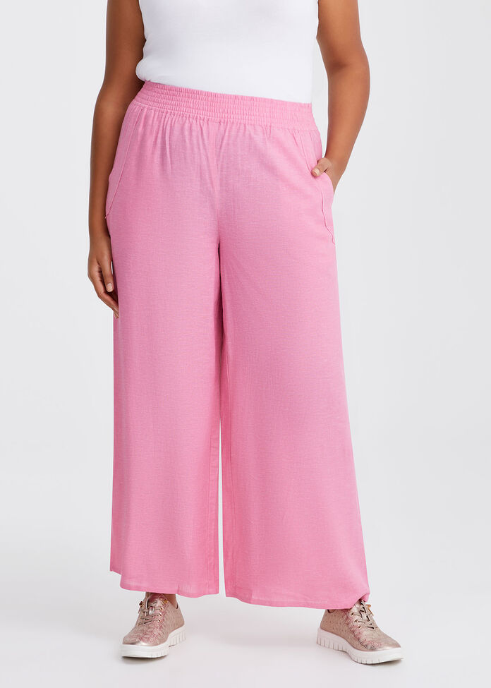 Linen Bamboo Wide Leg Pant, , hi-res