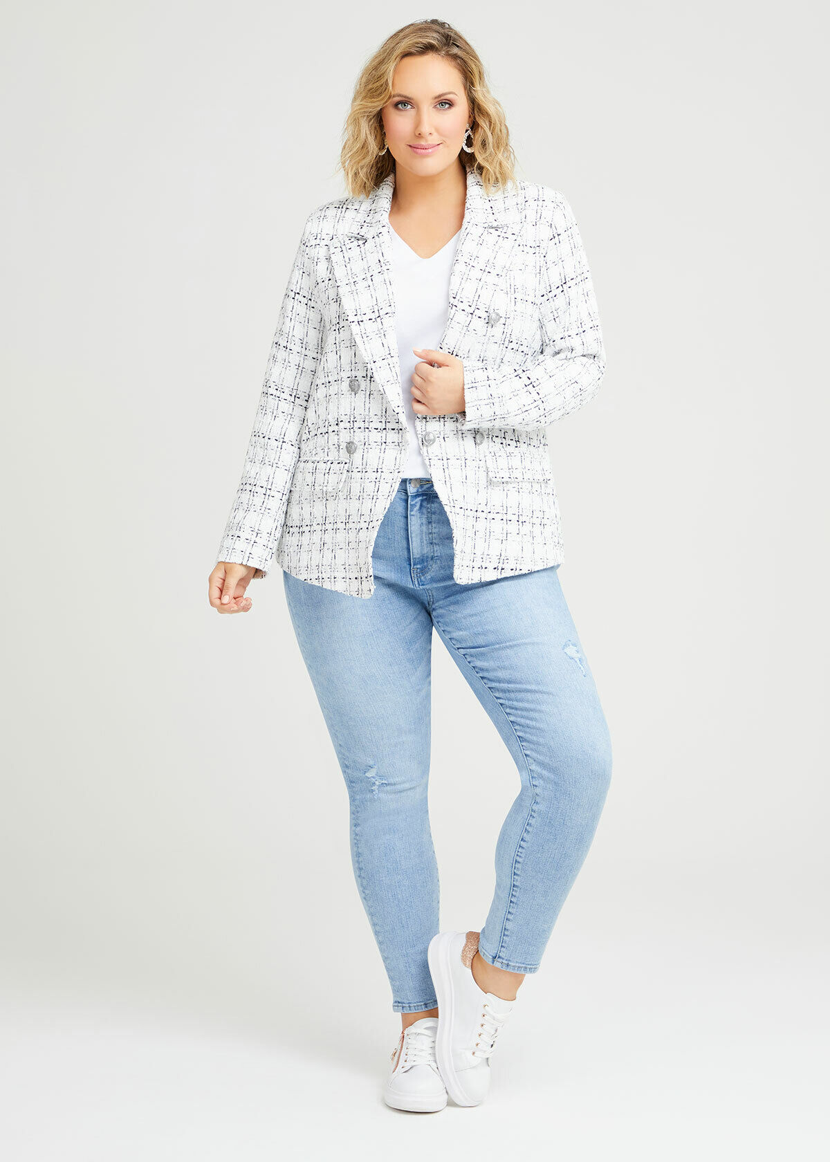 Plus size hot sale boucle jacket