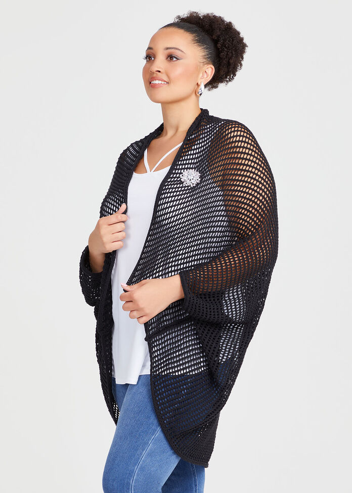 Open Knit Cape, , hi-res
