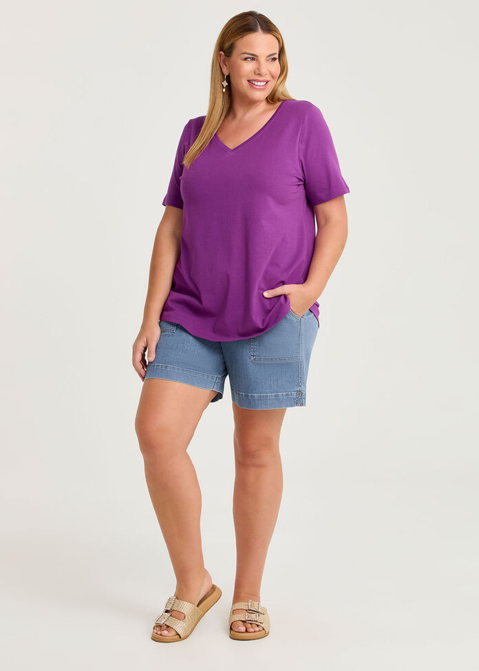 Organic Cotton V-neck T-shirt, , hi-res
