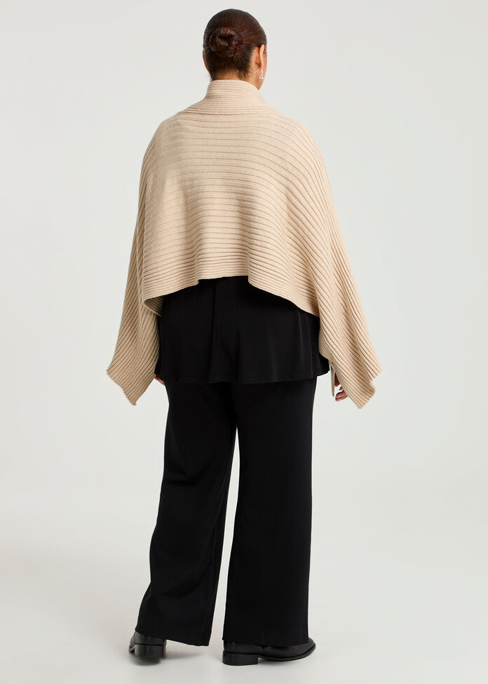 Shop Rib Knit Twist Poncho in Brown | Accessories | Taking Shape NZ
