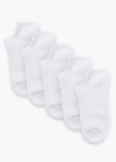 5 Pack White Bamboo Ankle Socks