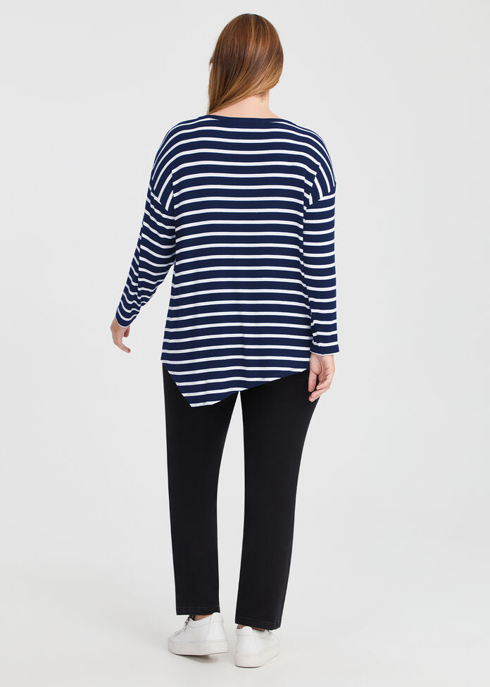 Shop Plus Size Stripe Asymmetrical Rib Top, Stripes | Taking Shape NZ
