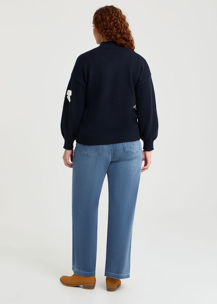 Bow Detail Cardigan, NAVY, hi-res
