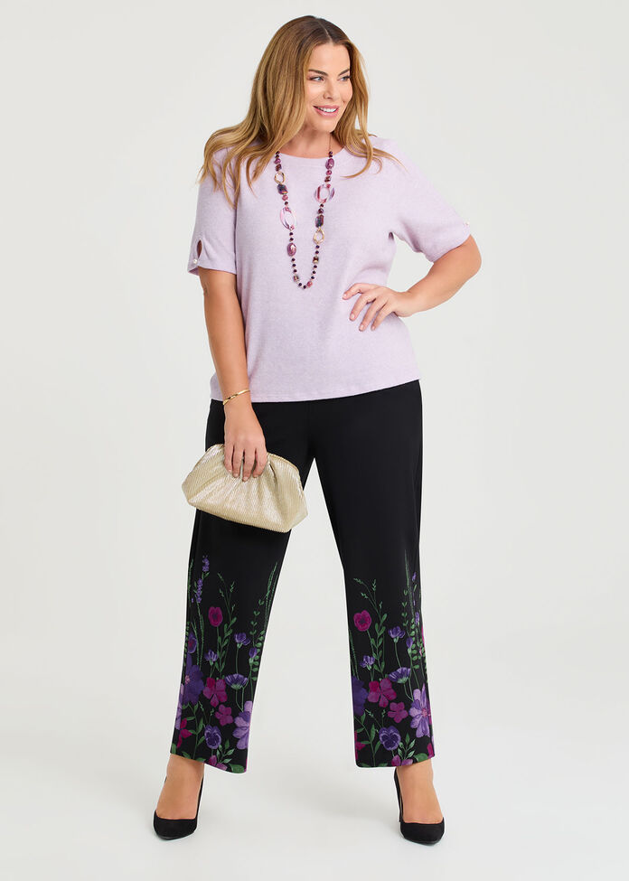 Cass Soft Knit Button Sleeve Top, , hi-res