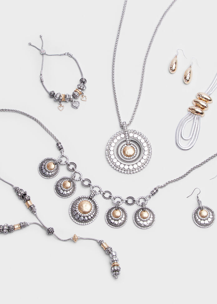 Crystal Two Tone Lariat Necklace