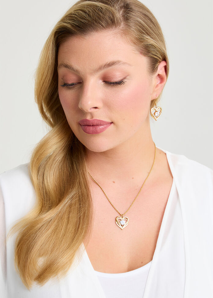 Diamante Heart Necklace, , hi-res