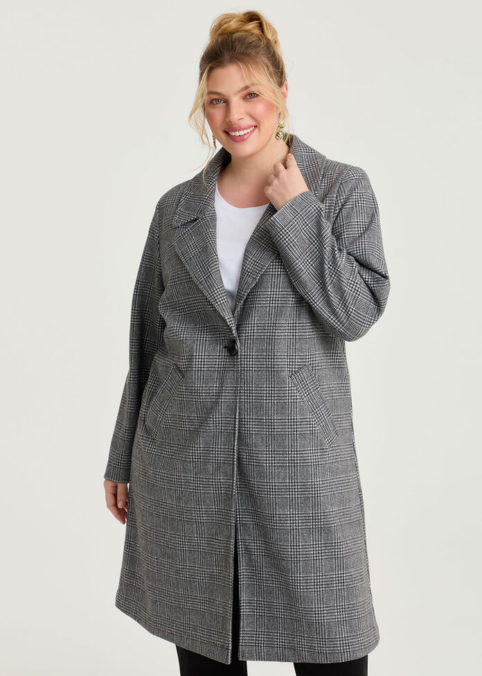 Check Longline Jacket, CHECK, hi-res