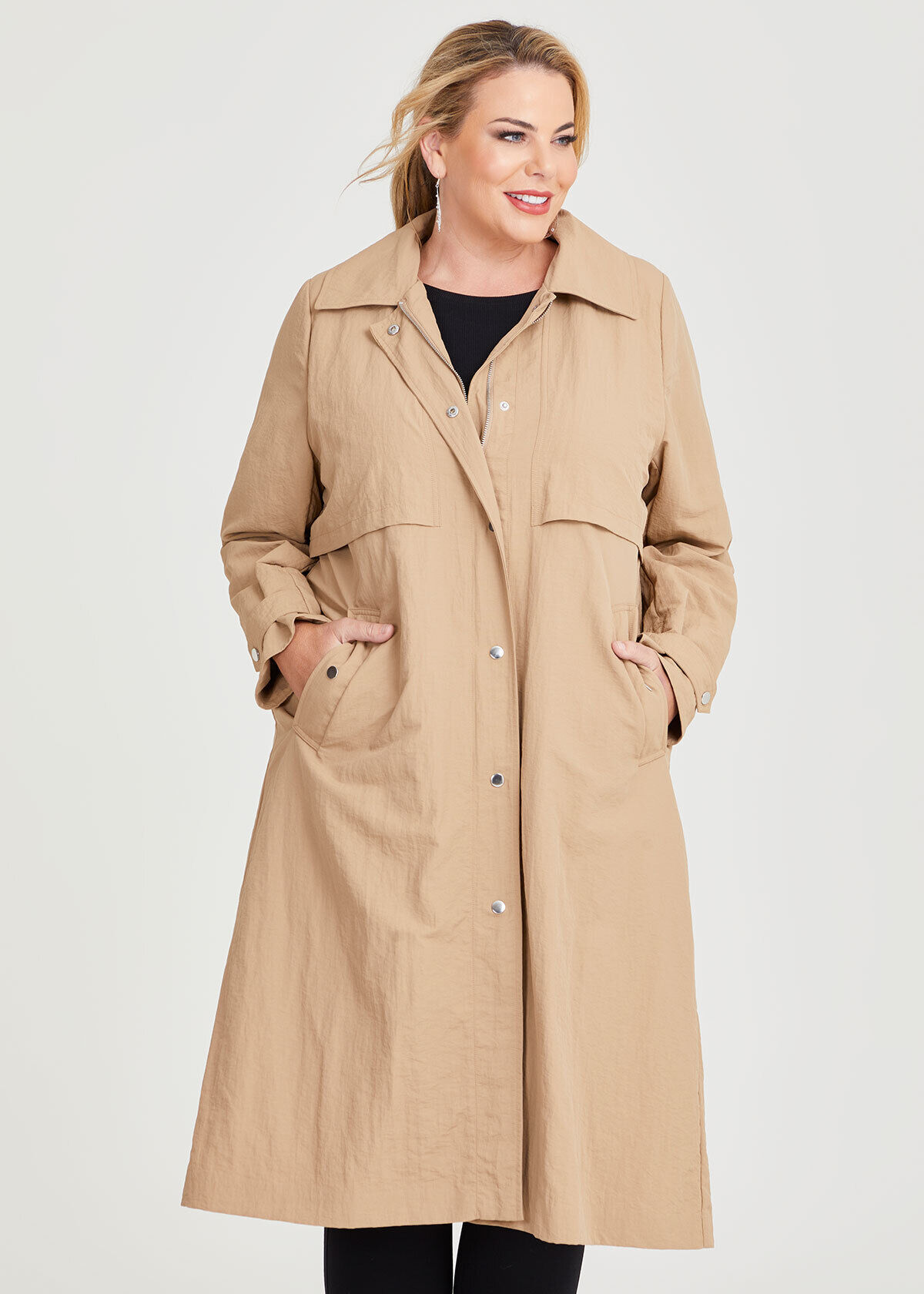Zip trench coat on sale