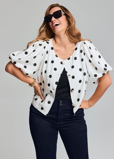 Plus Size Julia Polka Dot Bolero Jacket