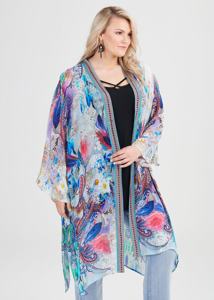 Shop Plus Size Natural Dreamy Kimono in Multi | Sizes 12-30 | Taking ...