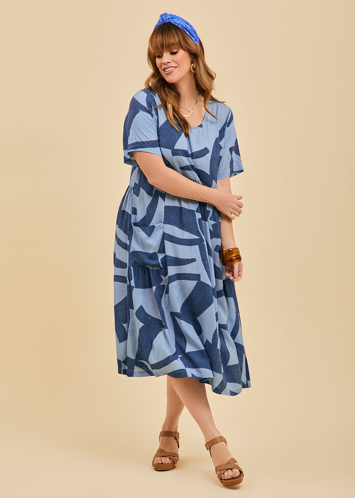 Natural Pocket Midi Dress, , hi-res