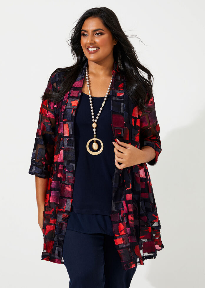 Shop Plus Size Belle Satin Mesh Cardigan in Multi | Taking Shape AU