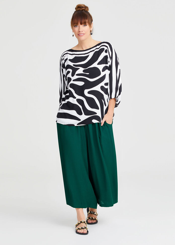 Shirred Waist Wide Leg Pant, , hi-res